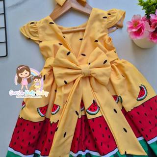 Vestido Magali Melancia 1 a 6 meses em Oferta na Shopee