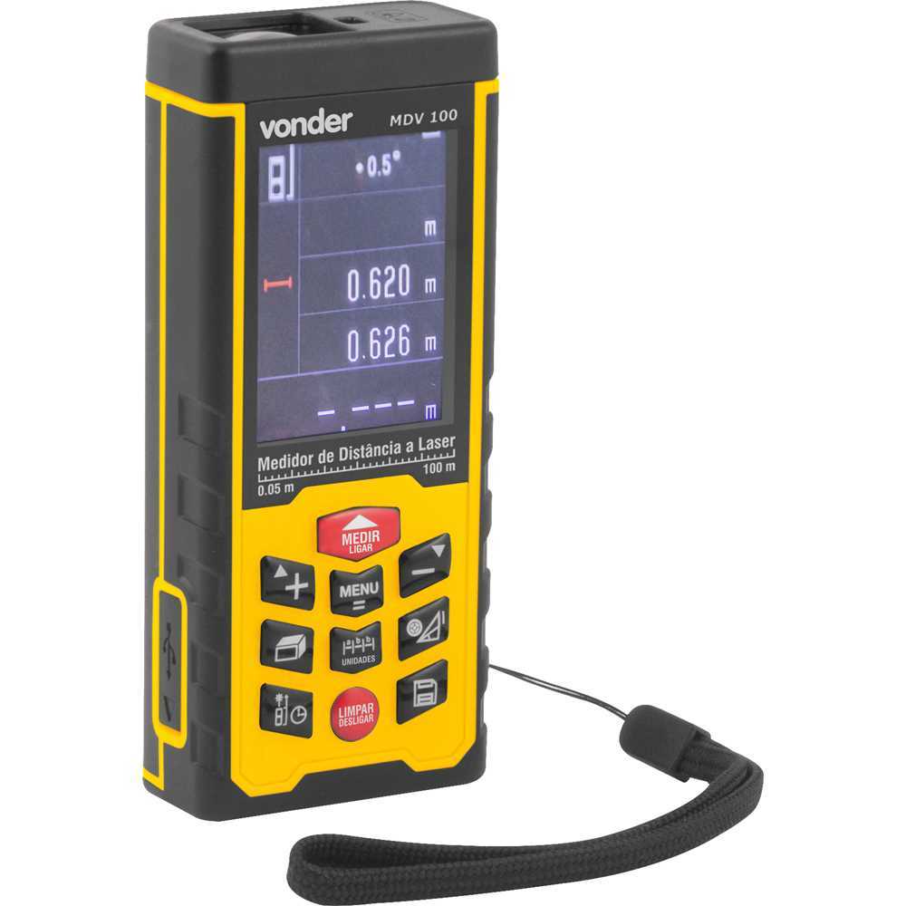 Medidor de Distância Trena a Laser 100 Metros MDV100 Vonder