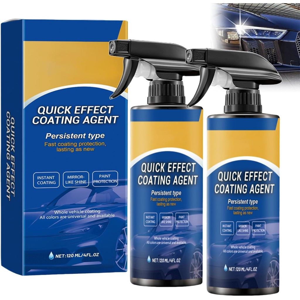 2 frascos de Spray de Revestimento de Ação Rápida para Carro, Agente de Revestimento de Ação Rápida 3 em 1 de Alta Prote