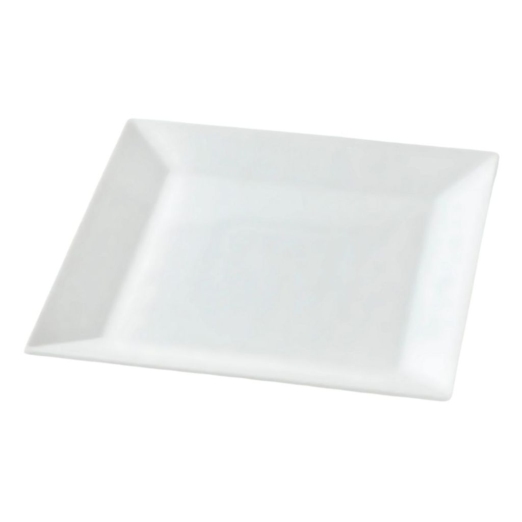 Prato Quadrado De Melamina Branco 25 Cm Prato Raso P/ Refeições Profissional Restaurante Buffet Yazi