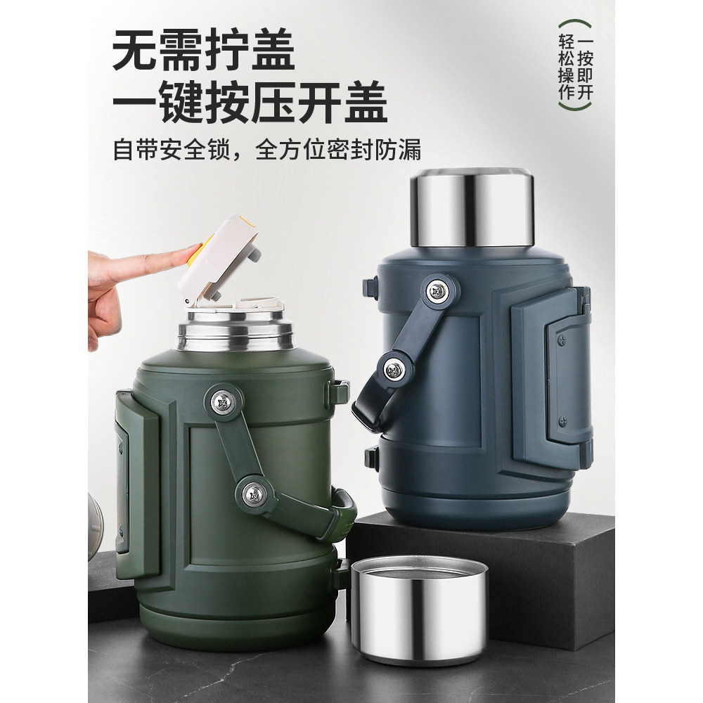 Garrafa térmica de viagem para carro, aço inoxidável, grande capacidade, 5L, viagem ao ar livre, garrafa térmica de água