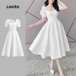 Lovito Elegante Vestido Jacquard Verão/Primavera Para Mulheres L124AD1054