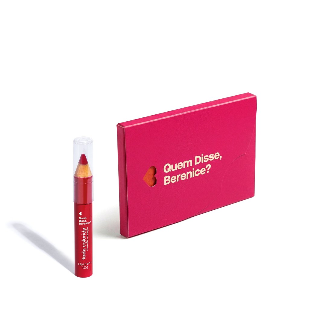Combo Presente Lápis Multifuncional 3 Em 1 Vermelho 1,2g + Cartão Presente