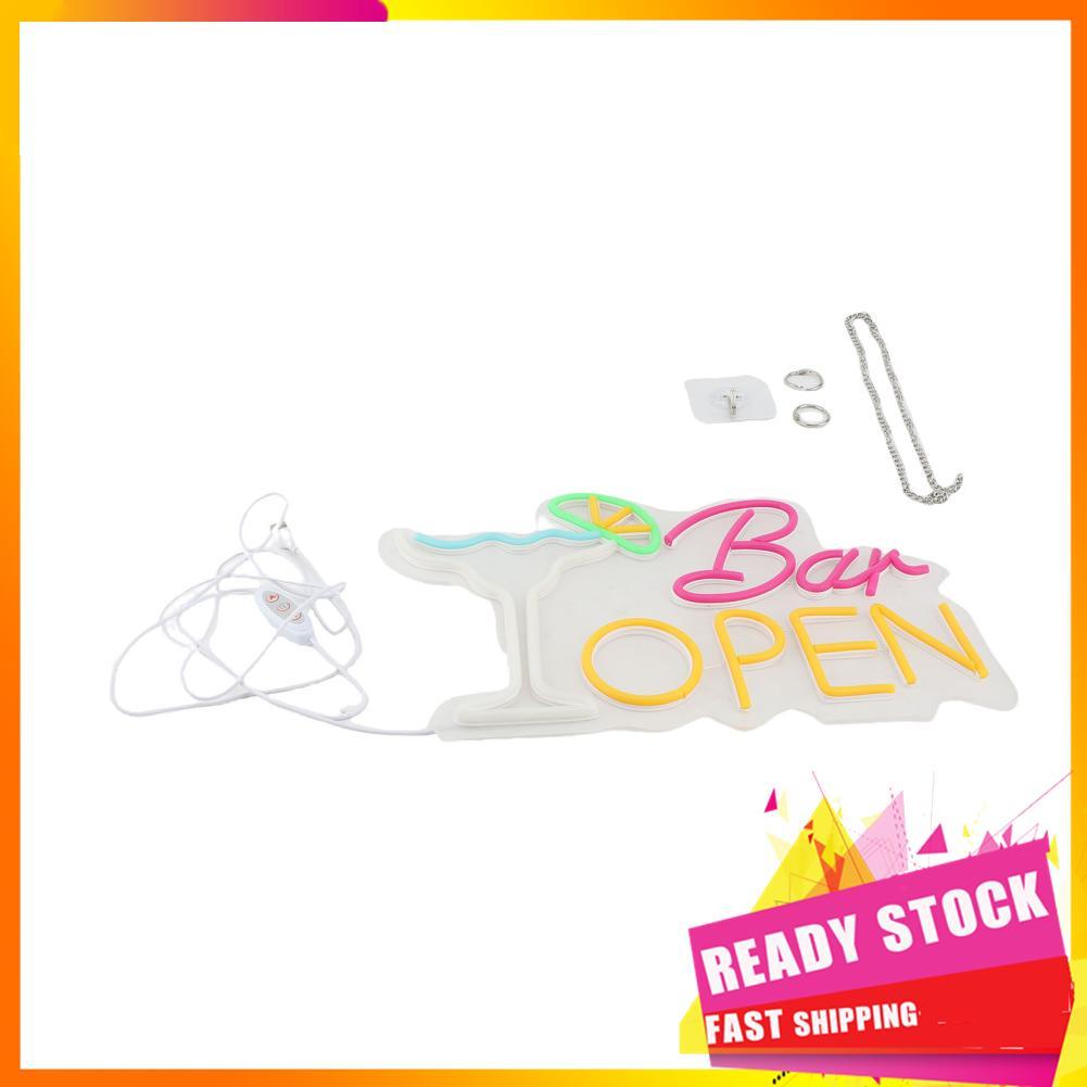 Hbhbhbhbb Hbhbhbhbb Barra Genérica Aberta Sinal de Néon Rosado Acrílico Amarelo LED Interruptor de Escurecimento de