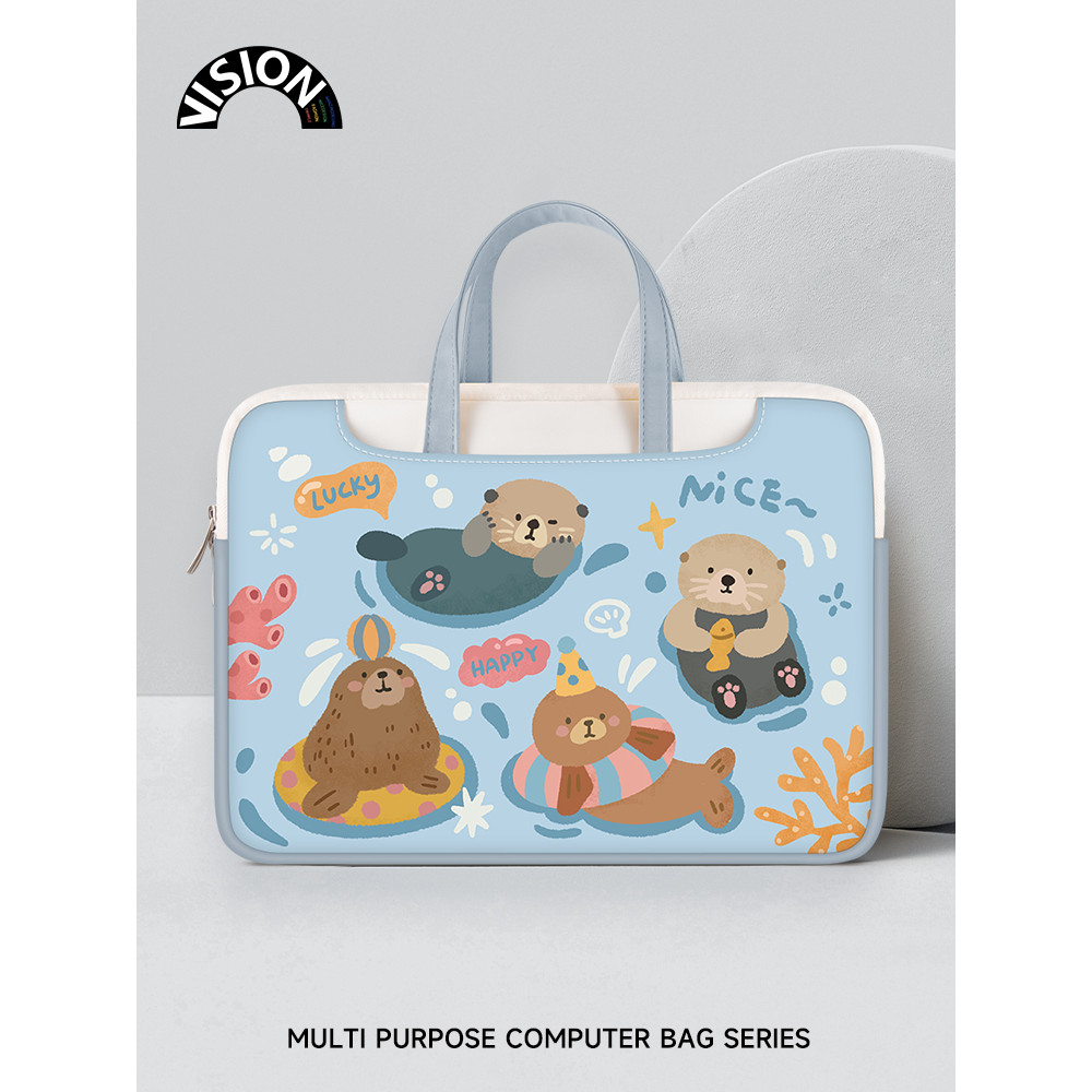 Bolsa para Laptop VISION Cartoon Seal feminina novo estilo portátil adequada para Apple macbook 15: 20 cm Shin-Chan air1