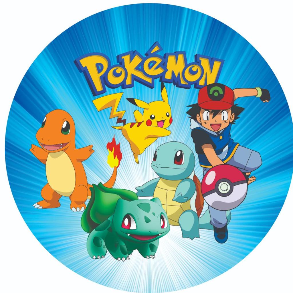 Festa na mesa capa Mini Painel 50x50  Personalizado para Decoração - POKEMON MODELO 1