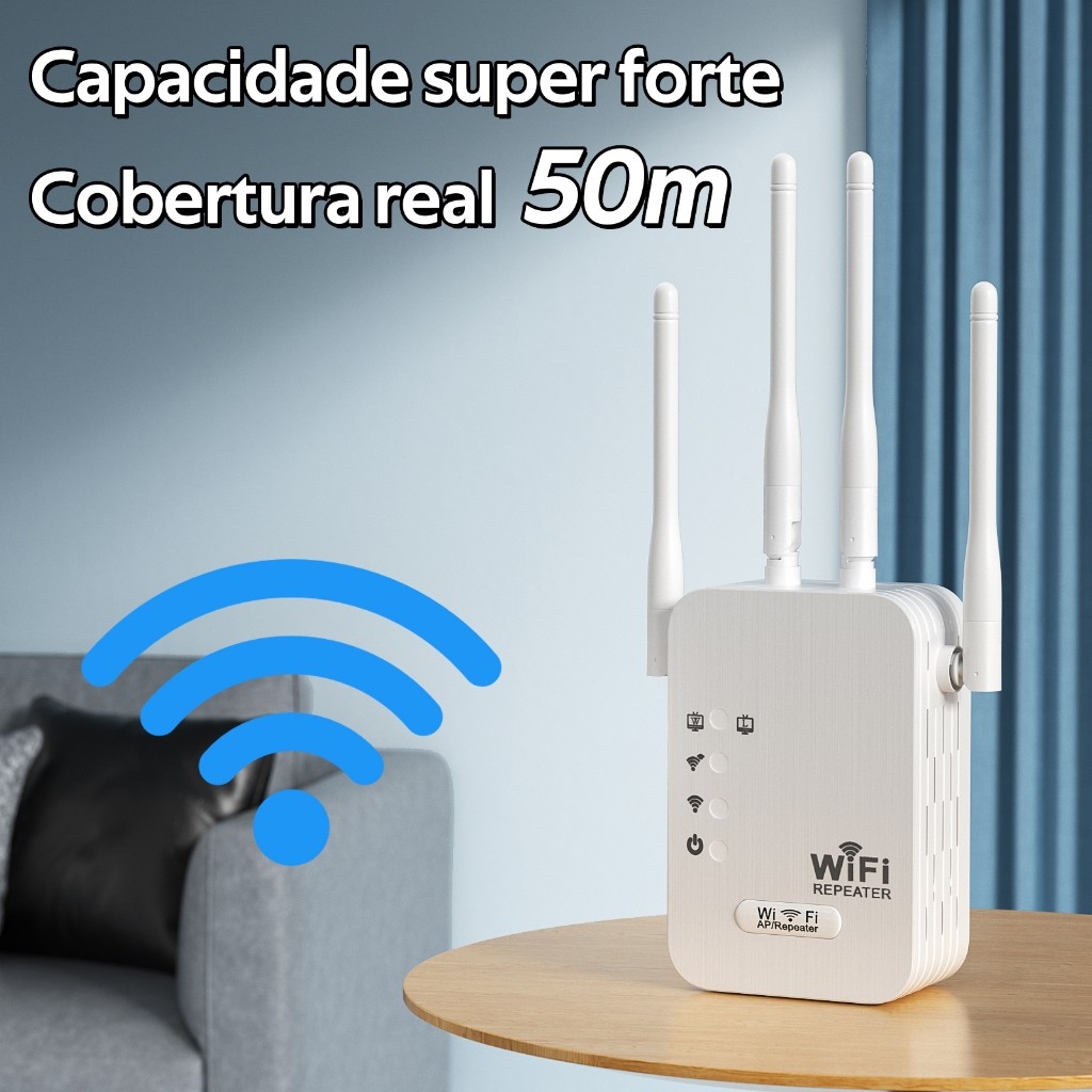 Amplificador Wi-Fi Sem Fio | Repetidor + Roteador | 2.4G | Sinal Potente Através de Paredes | G8