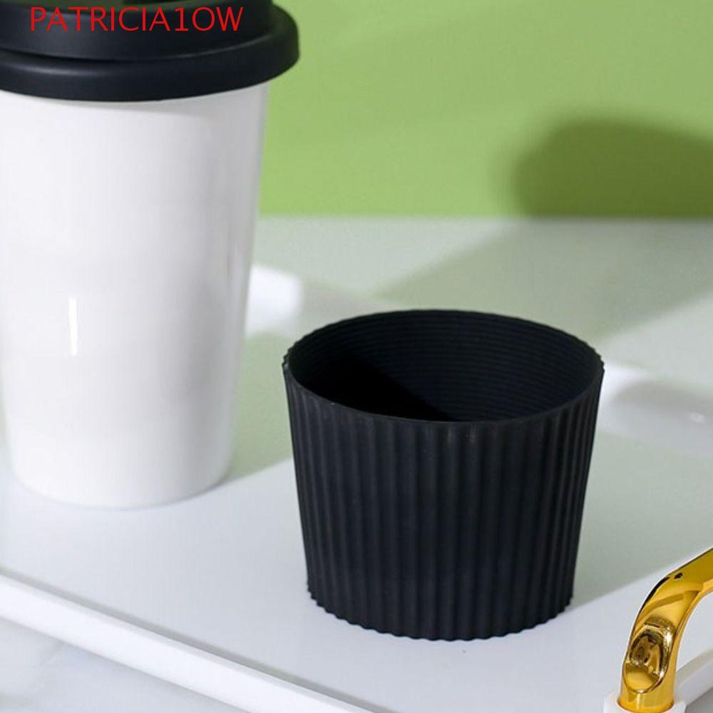 PATRICIA1OW Manga De Copo De Silicone , Caneca Com Listras Verticais Anti-Escaldadura , Capa Antiderrapante Isolamento T