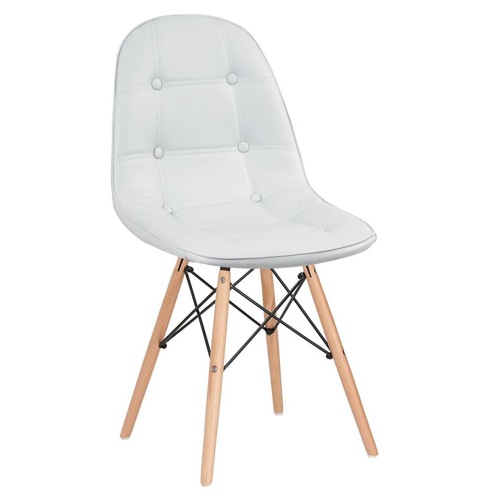 Cadeira Laráz Eames Eiffel Botonê Estofada  - Cinza claro