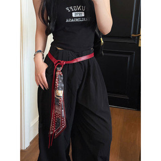 Lenço de seda cinto acessórios feminino fita cintura corrente cinto Hip-Hop Punk Retro americano acessórios decorativos 