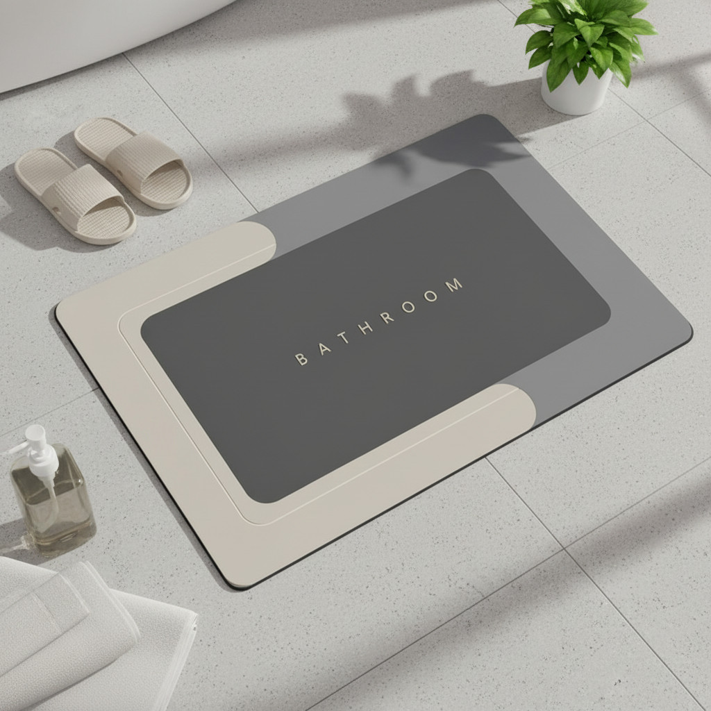 Tapete de Banheiro Antiderrapante Absorvente Secagem Rápida Impermeável Conforto para Box Chuveiro