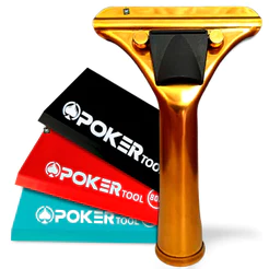Kit Rodinho Dourado Premium + 3 Borrachas Silicone Insulfilm Envelopamento Adesivo 15cm Poker Tool
