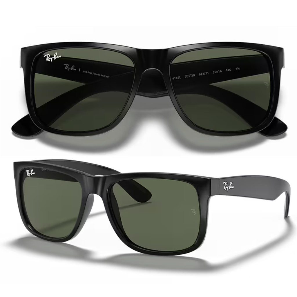 Óculos De Sol Ray Ban Justin Classic Preto Fosco RB4165L Tamanho 57