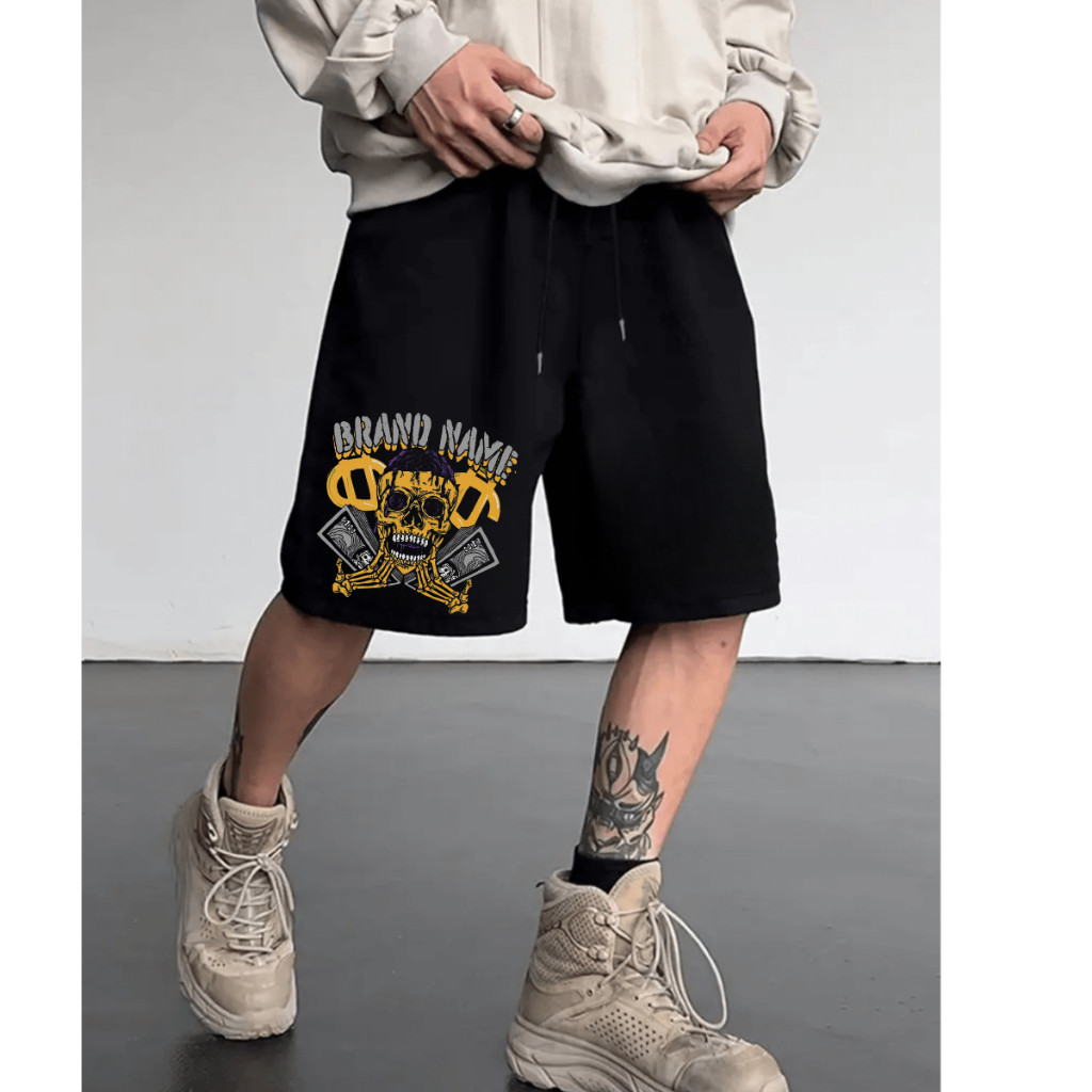 Short Moletom Com Estampa Bermuda Calção Bolso Academia Lançamento