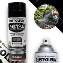 Spray Esmalte Anticorrosivo Metal Protection Preto Rust oleum