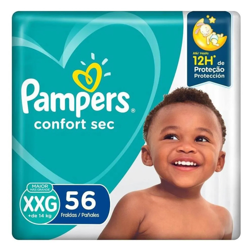 Fralda Pampers Confort Sec Super Tamanho XXG 56 Unidades