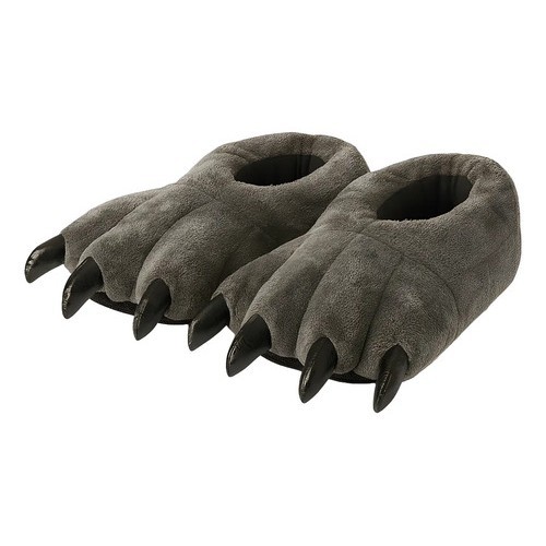 Pantufa 3D Garra de Monstro Dinossauro Pelúcia Quentinha Sola Borracha Antiderrapante Unissex 34 ao 40