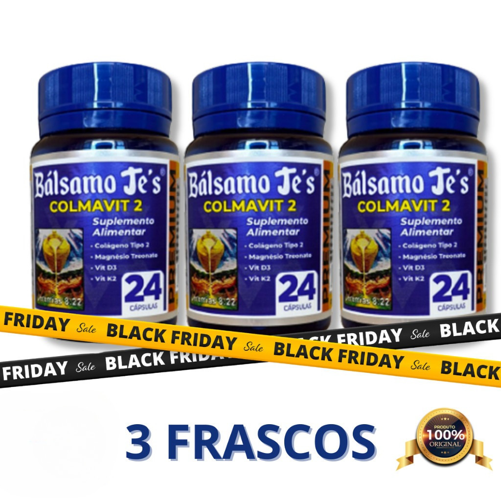 Kit 3 Potes - Bálsamo Je's COLMAVIT 2 - Importado - 24 cápsulas
