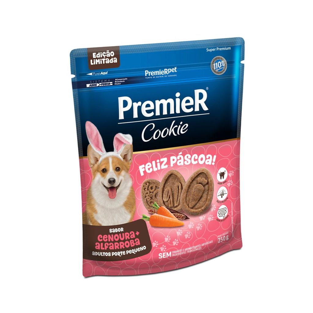 Cookie Premier Páscoa Cenoura e Alfarroba Cães Pequenos 250g