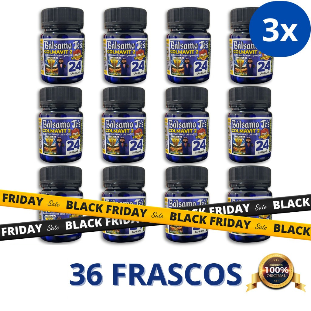 36 Frascos COLMAVIT 2 Black Premium -  Importado - 24 Cápsulas