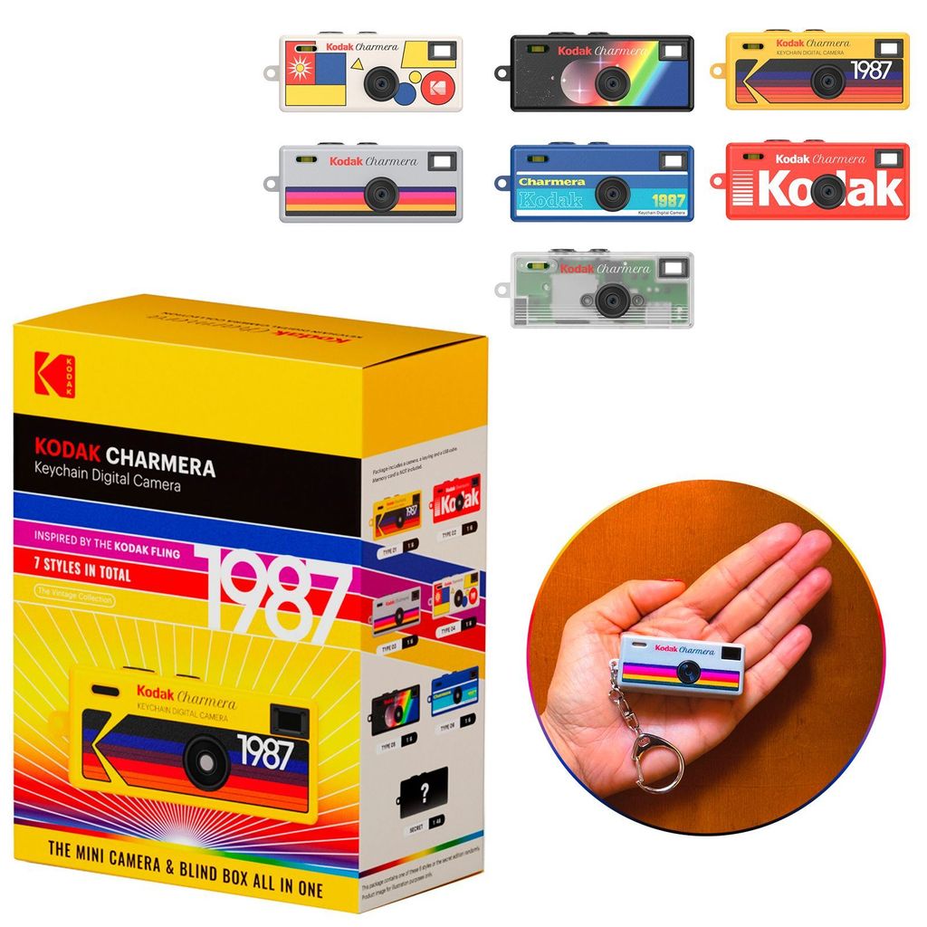 Câmera Digital Kodak Charmera 1987 Colecionável Com Chaveiro Caixa Cega (estilo Aleatório)