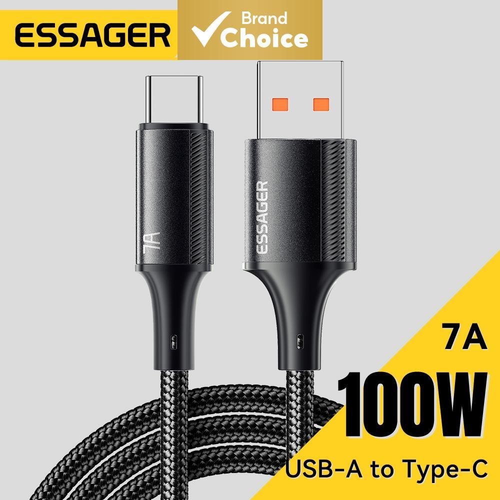 Essager Cabo USB para Tipo C, Atualização de Cabo de Dados de Alta Corrente 7A para Xiaomi, Huawei, Telefone Android