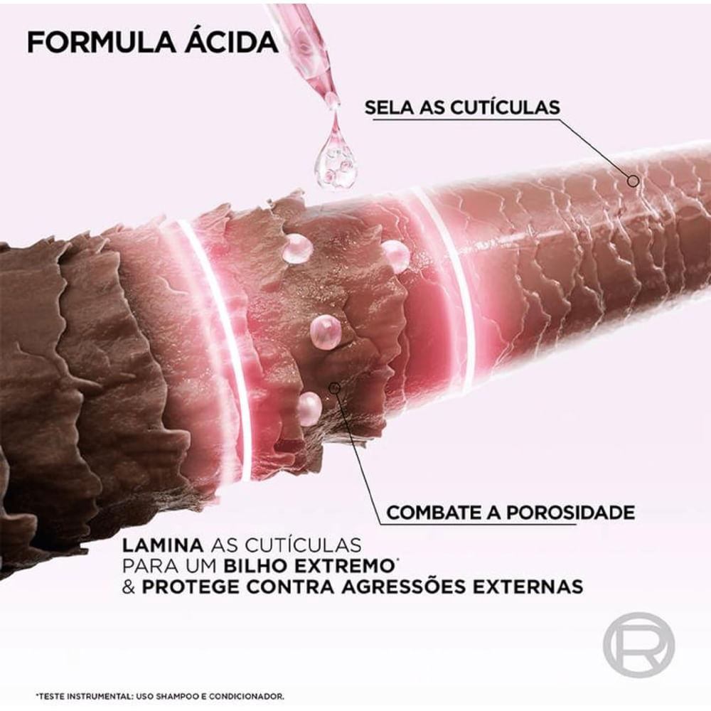 Detalhes do Kit Elseve Shampoo 375ml + Condicionador Glycolic Gloss 170ml
