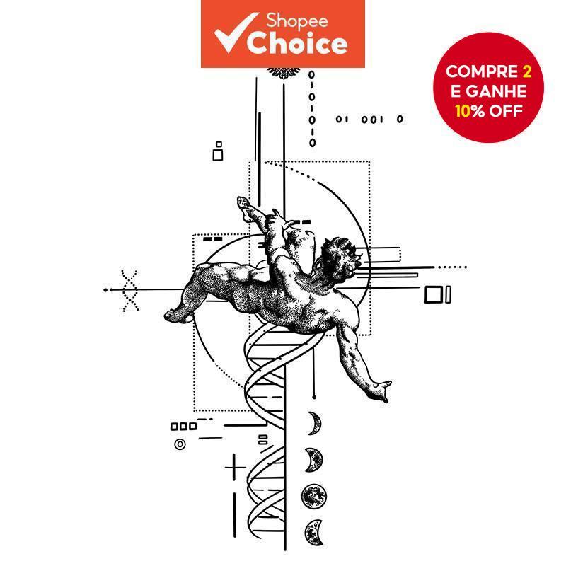 Tatuagem Temporária à Prova d'Água do Braço Anjo Queda 1-2 Semanas, Tatuagens Falsas para Homens e Mulheres