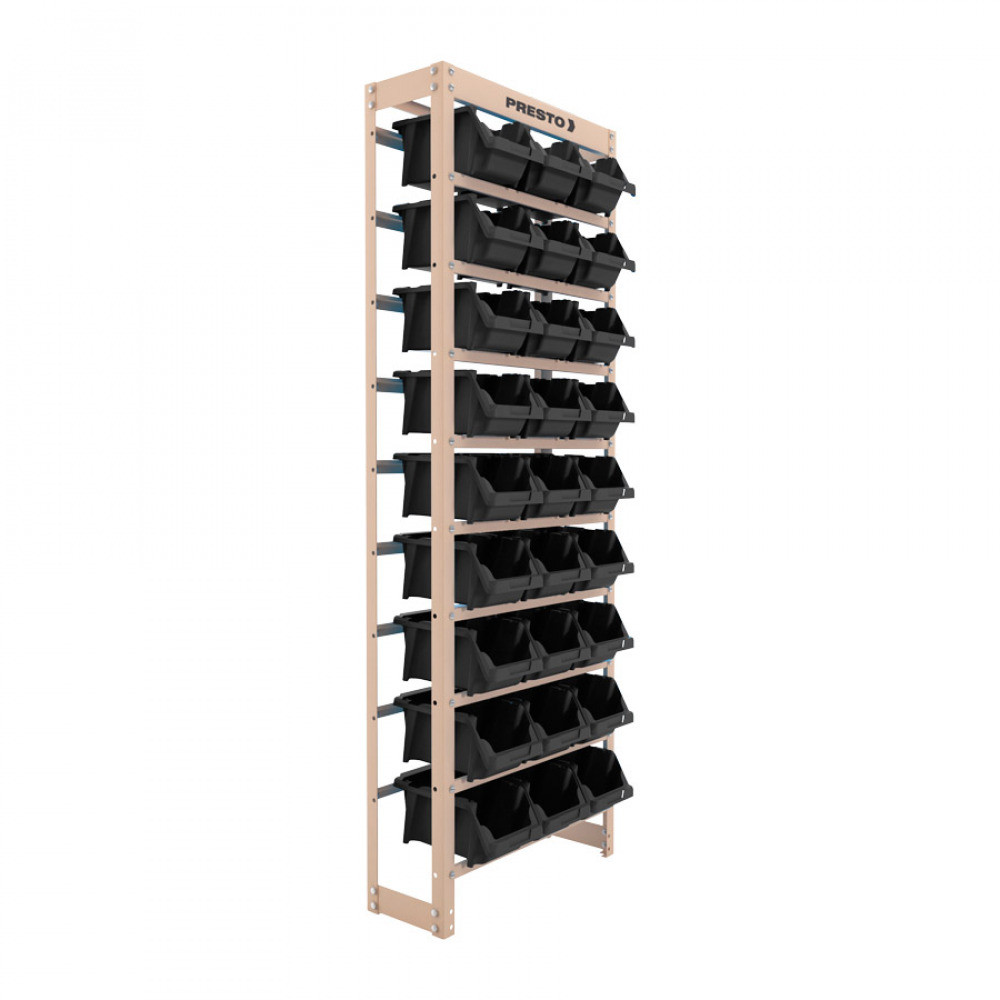 Detalhes do Estante metálica com 27 gavetas n° 5 preta - 43009 - Presto