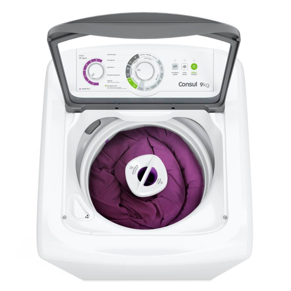Detalhes do Lavadora de Roupas Consul 9Kg com Dosagem Econômica e Ciclo Edredom Branca CWB09BB – 127 Volts