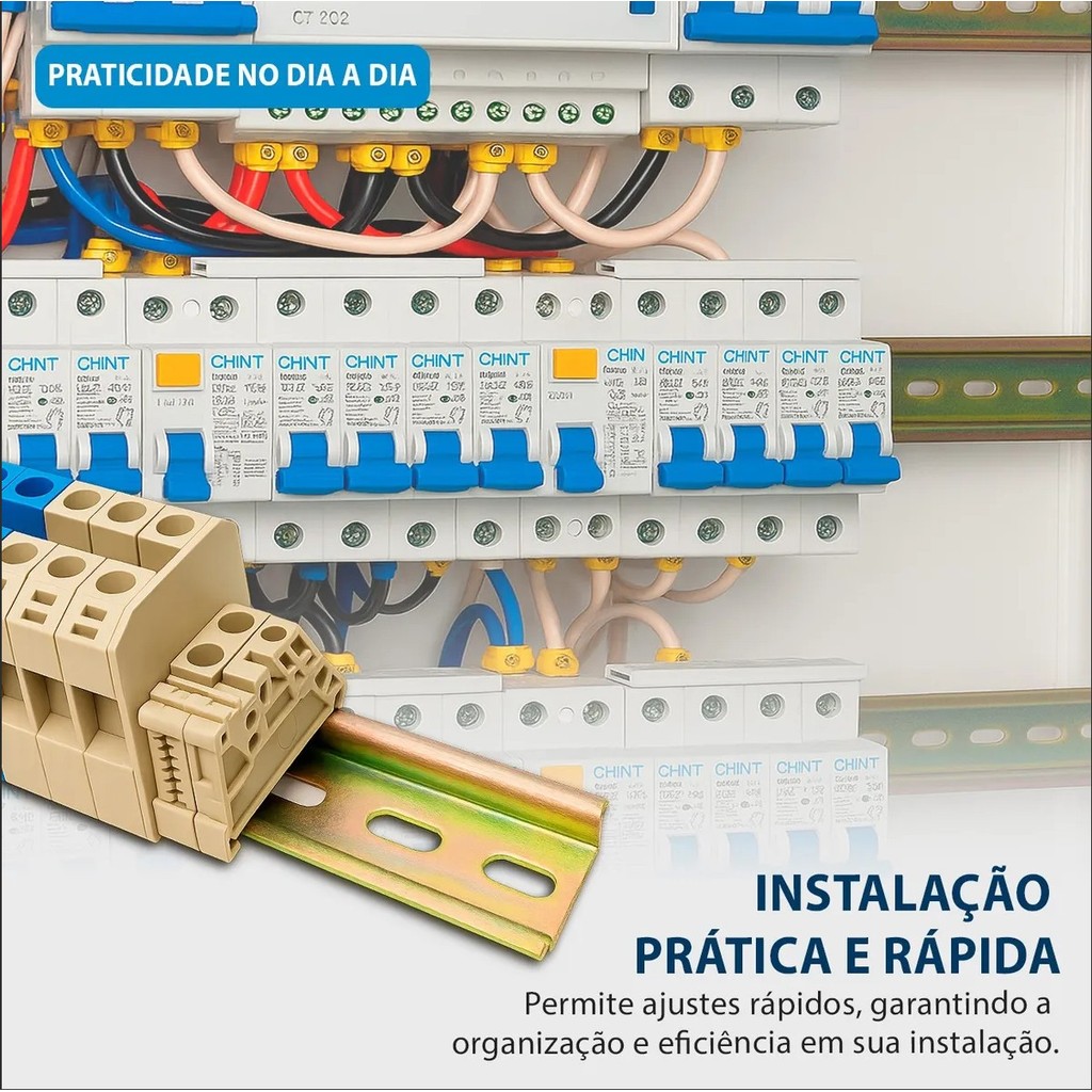 Kit 2 Trilhos Din Perfurado Aco Galvanizado Ts35 Din - 1m