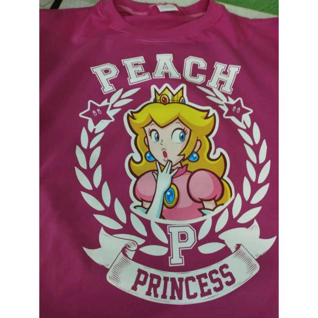 Camiseta Algodão Camisa Princesa Peach Nintendo Super Gamer Moda Feminina Malha 30.1 Envio em Até 24hrs Após a Compra!!