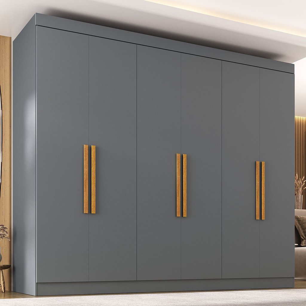 Guarda Roupa Casal Paris 6 Portas 2 Gavetas Paris Espresso Móveis Ônix em Oferta na Shopee