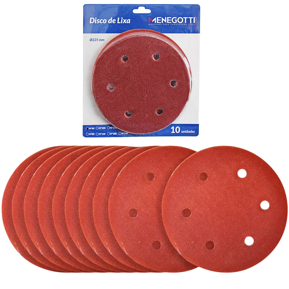 Kit com 10 Lixas Gramatura 60 MLP710H / MLP750 Led DN 225mm C/Embalagem em Oferta na Shopee
