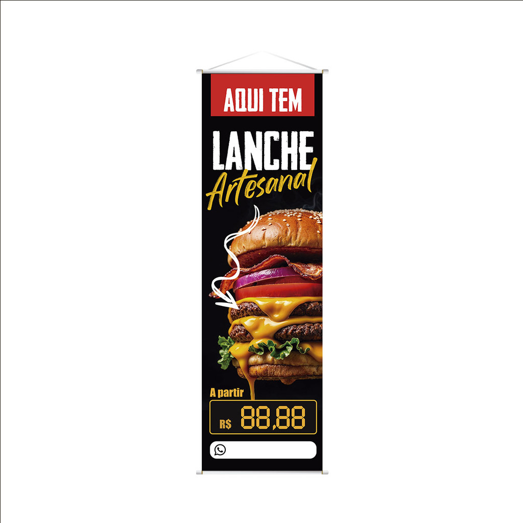 Banner Lanche artesanal - 30 Cm X 100 Cm MOD 2