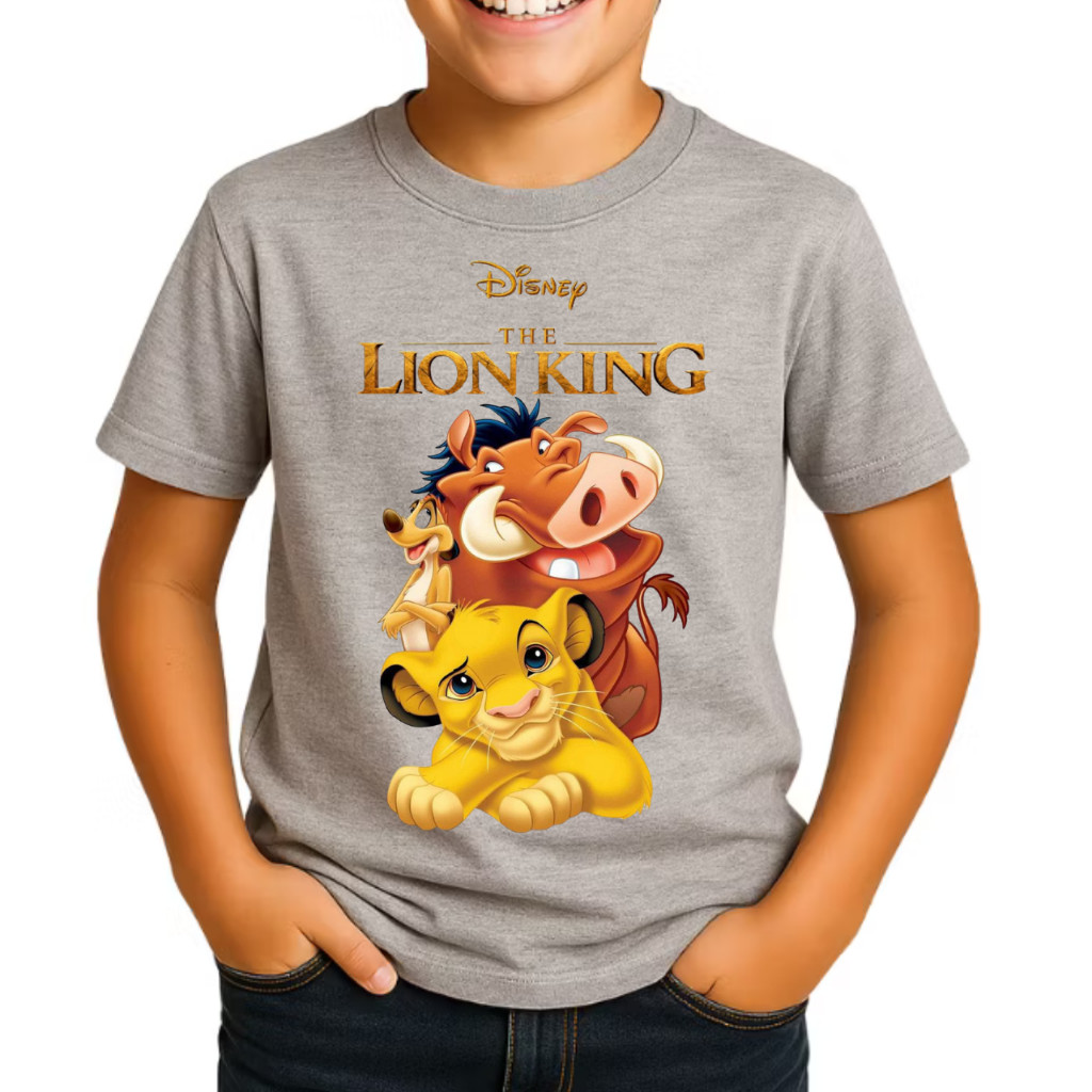 Camiseta Infantil Juvenil Rei Leão Camisa Estampada Lion King 100% Algodão N2 a 16 Tendencia Desenho