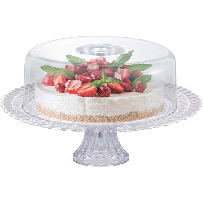 Boleira de Vidro com Tampa Acrílica – Porta Bolo, Pães, Tortas e Doces - Diamond Gourmet