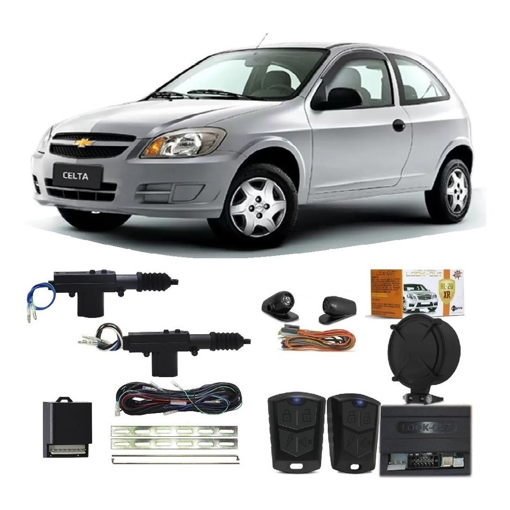 Kit Alarme + Trava Eletrica Celta Spirit Life 2 Portas