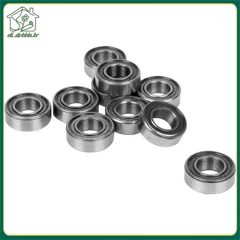 [eli_dobbin.br] 10 Peças De Rolamento De Esferas Radial Métrico Blindado De Metal Selado De Borracha Em Miniatura , MR12