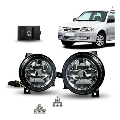 Kit Farol Milha Neblina Gol G4 2006 Botão Painel