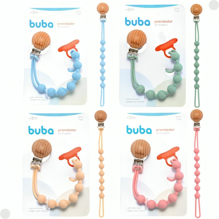 Prendedor de Chupeta Em Silicone Livre BPA - Buba