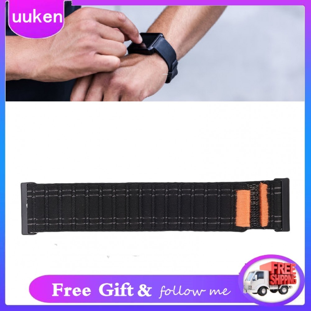 uukendh ZJchao Coros Pulseira de relógio de 24 mm de nylon trançado de substituição macia, leve e ajustável para