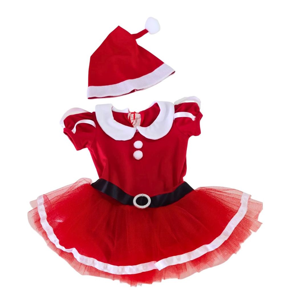 Fantasia Mamae Noel Bebe Body e Gorro