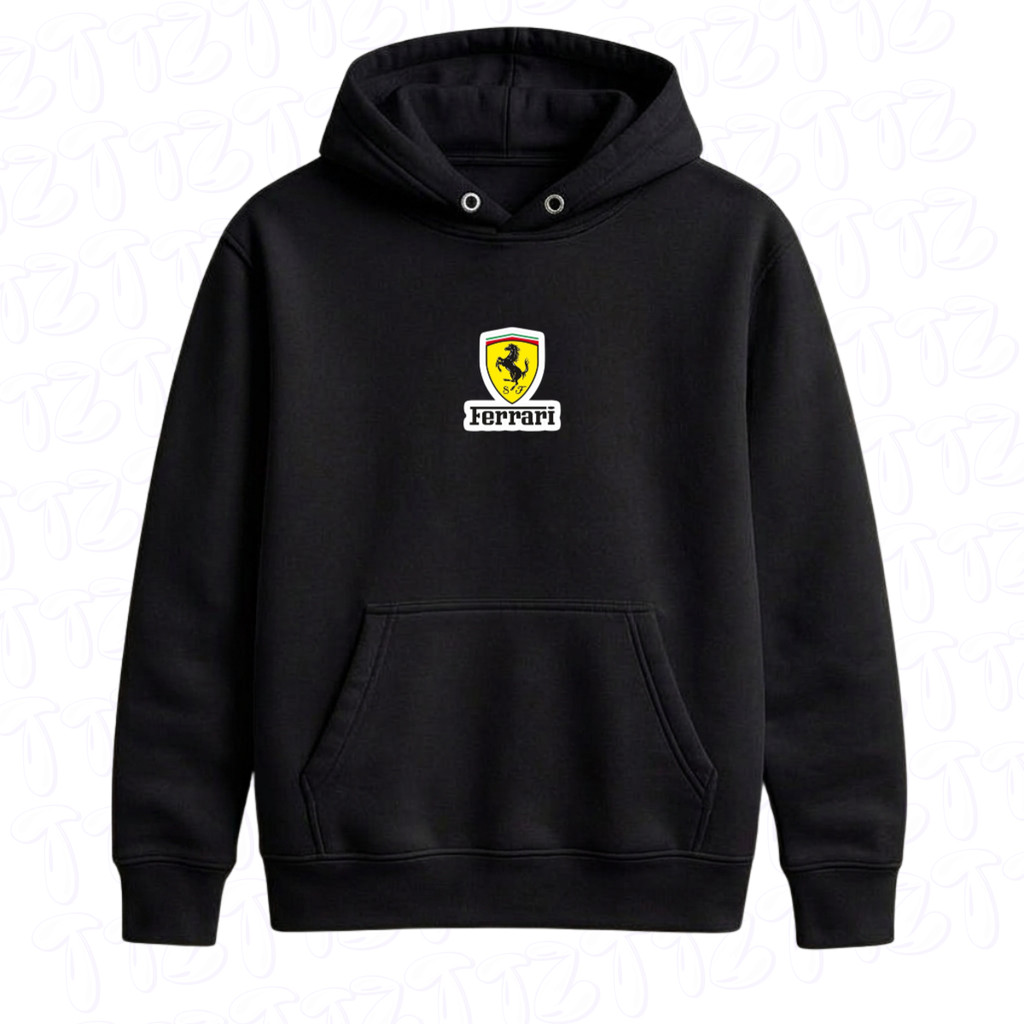 Moletom Carro Ferrari Feminino Masculino Modelo Canguru Com Capuz Bolso Flanelado Algodão Blusão