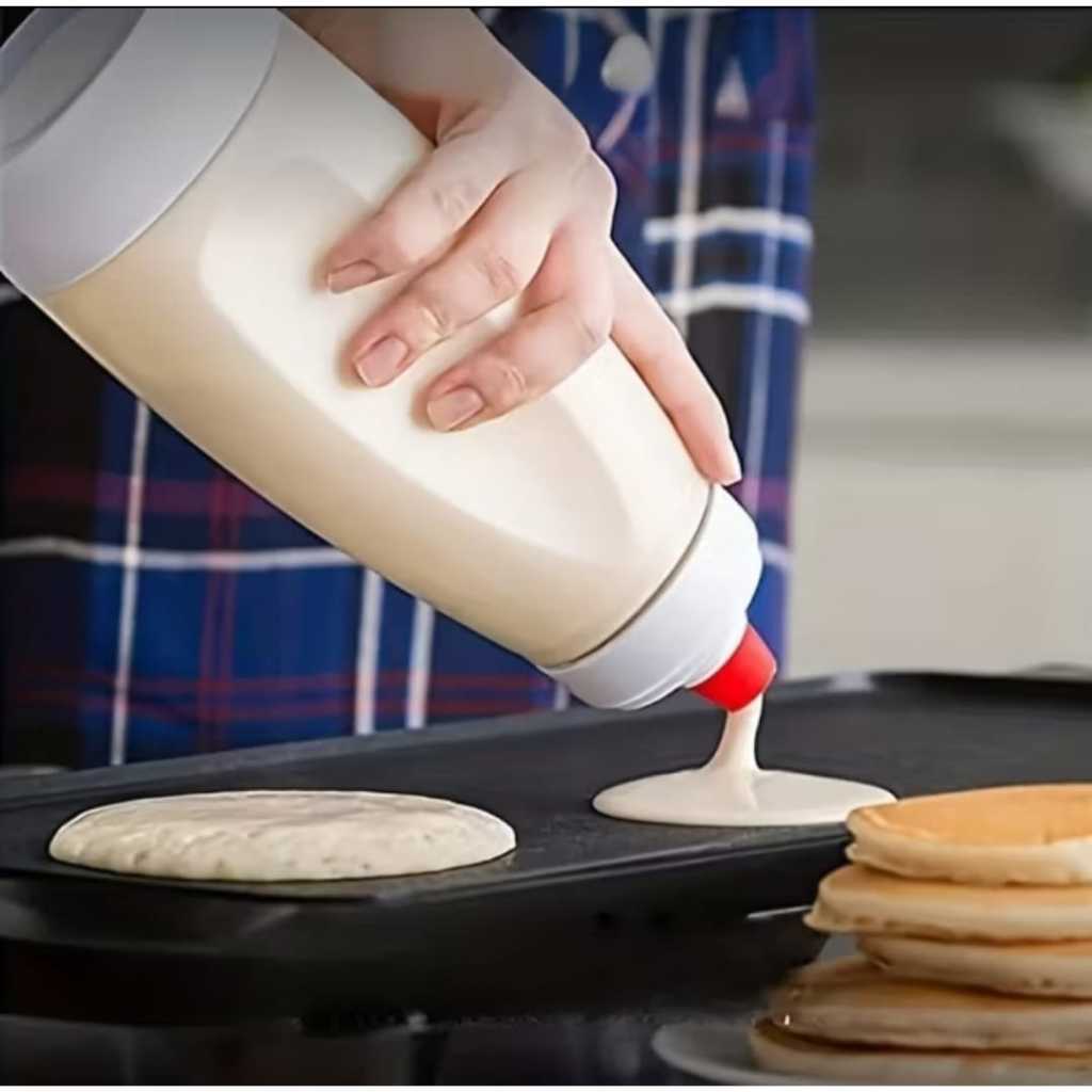Dispensador De Massa Manual com Misturador Garrafa Crepe Cupcake Panqueca