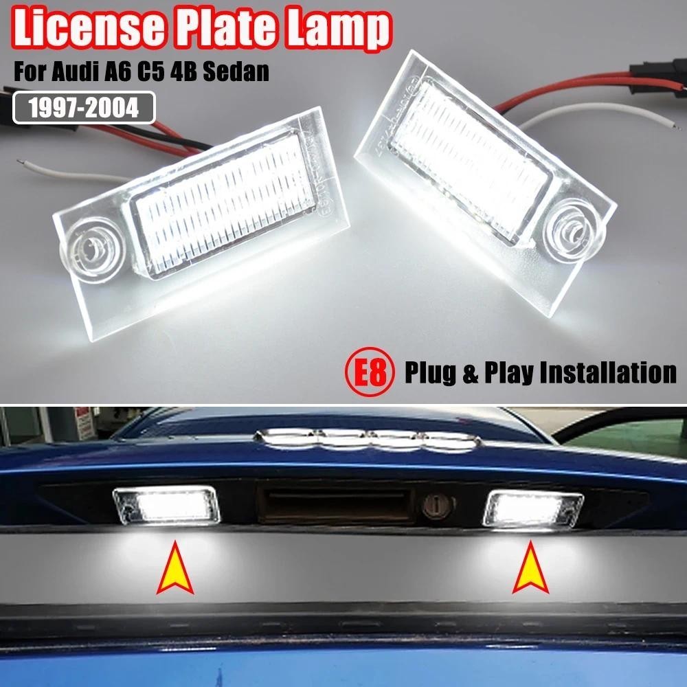 2 Pçs Canbus Branco Led Luz Da Placa De Licença Lâmpada Identificação Para Audi A6 C5 4B Sedan 1997-2004 OEM # 4B5943021