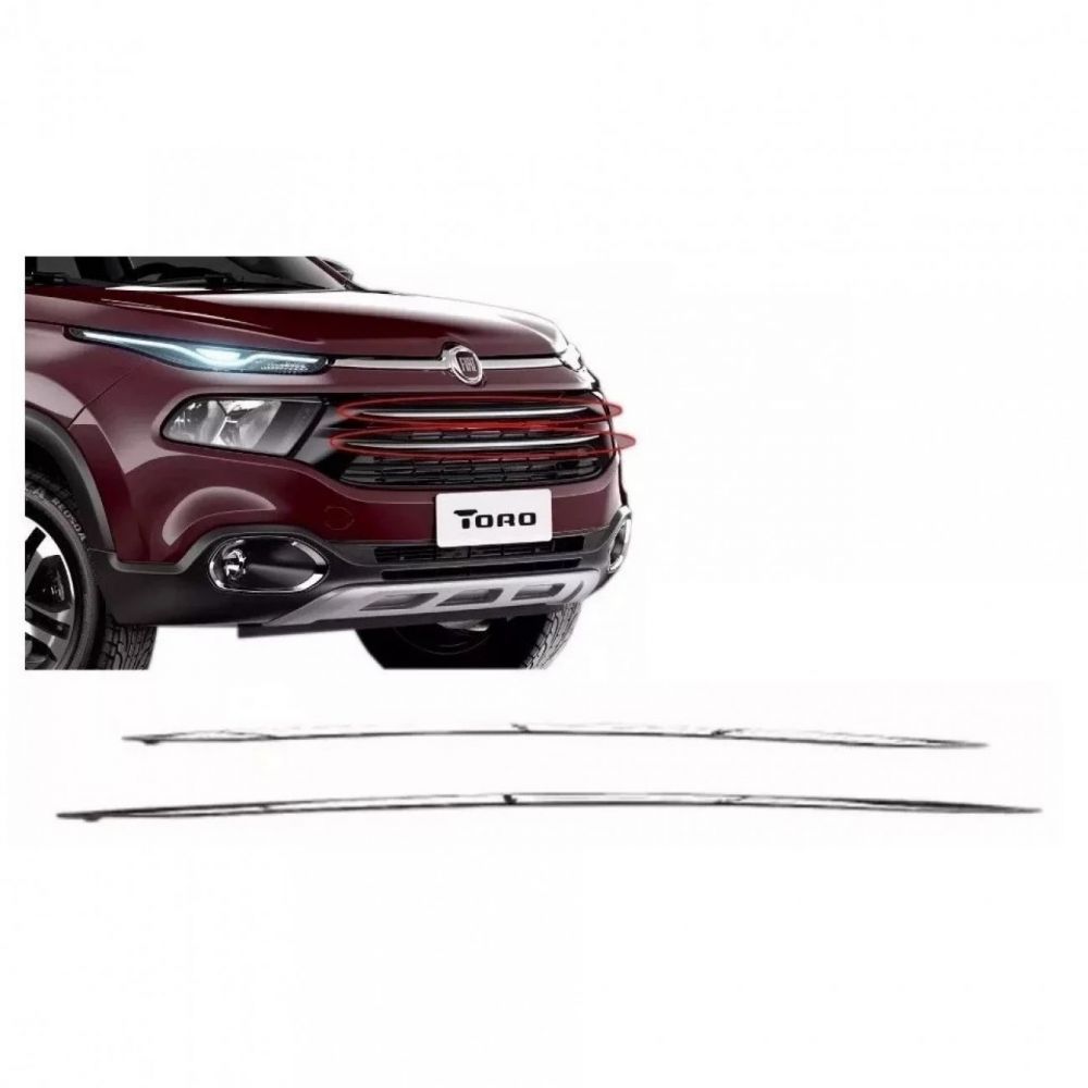 Par de Frisos Cromado Parachoque Dianteiro Fiat Toro Original