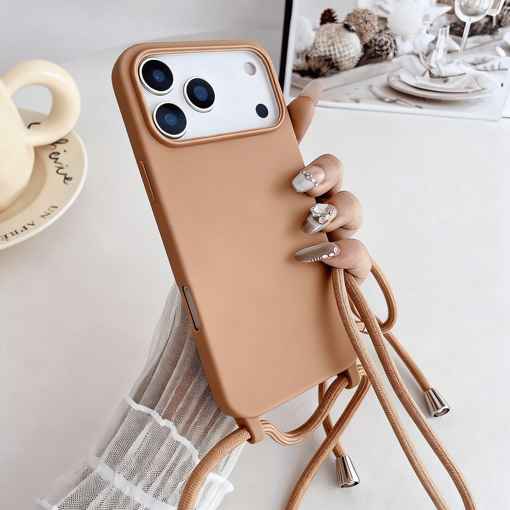 Capinha com Cordão para Celular  Ip 16/17 Capa Crossbody Alça Ajustável Anti Queda 📱
