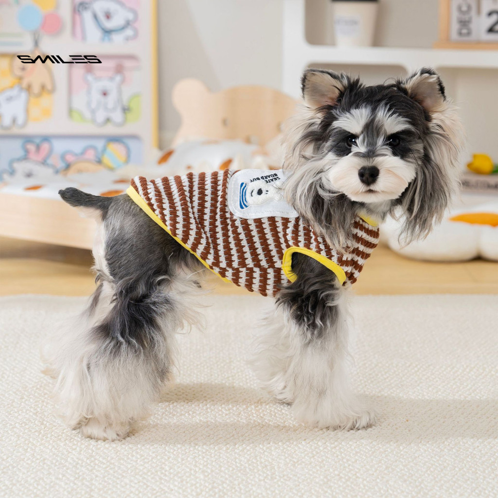 Dog Clothes Breathable Comfortable Wear Summer Shirt Soft Printed Puppy with D-ring Lightweight Pullover T-shirt for Sma