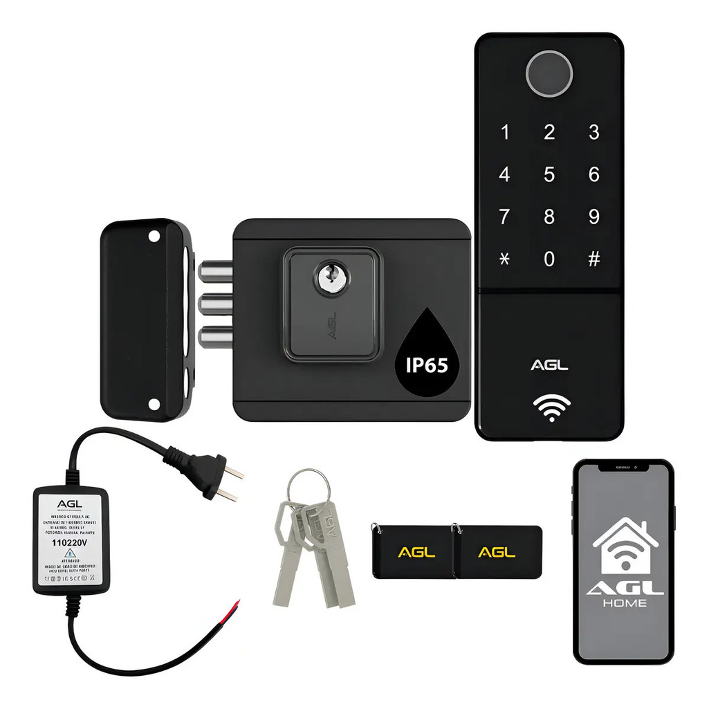 Fechadura Digital Biométrica Ultra Touch Portão App Bluetooth IP65 RFID Senha